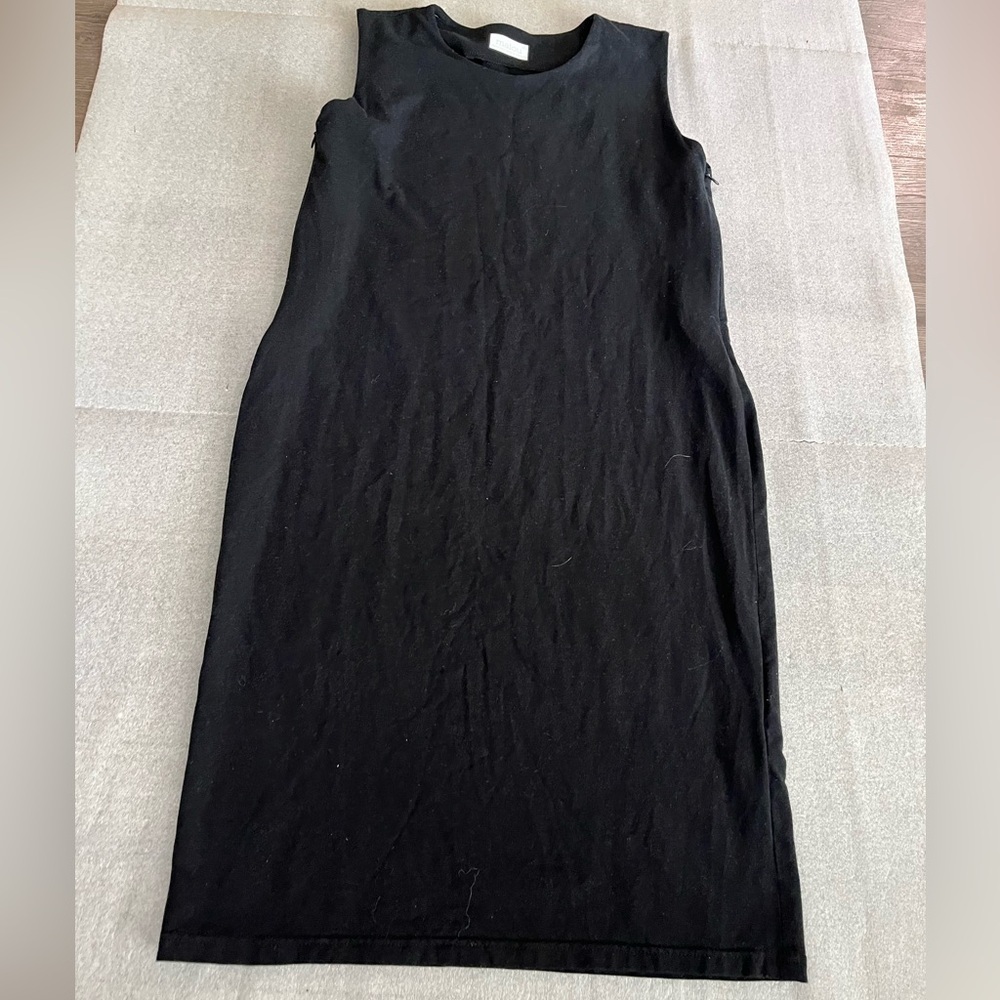 [2]Malou Black Tencel Organic Cotton Stretchy Shift knee Dress